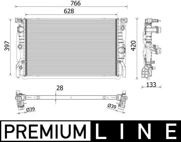 BMW 5 Series G30 B57 Water Radiator | MAHLE CR 2223 000P