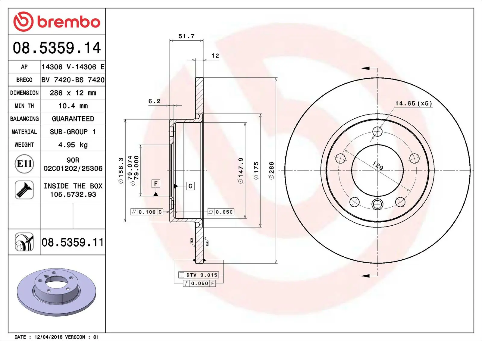 BMW 3 Serisi E36 316 g Ön Fren Diski | BREMBO 08535914