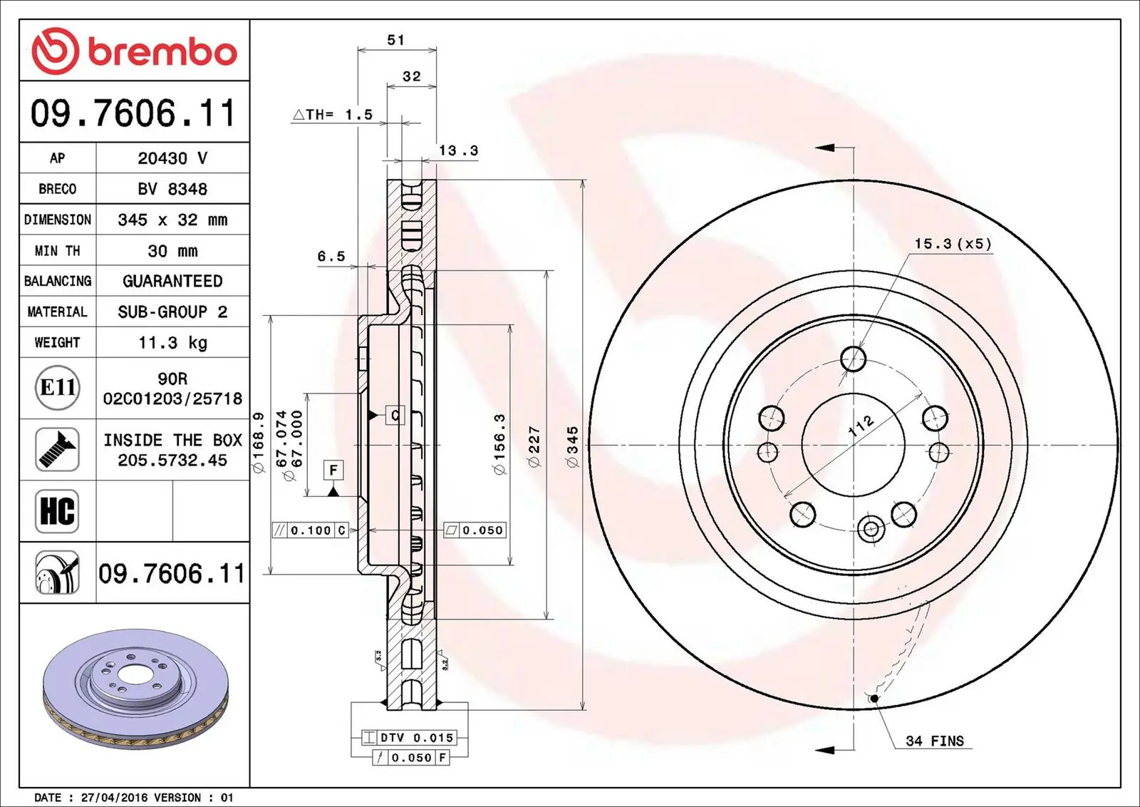 Mercedes ML Serisi W163 ML 320 Ön Fren Diski Havalandırmalı | BREMBO 09760611
