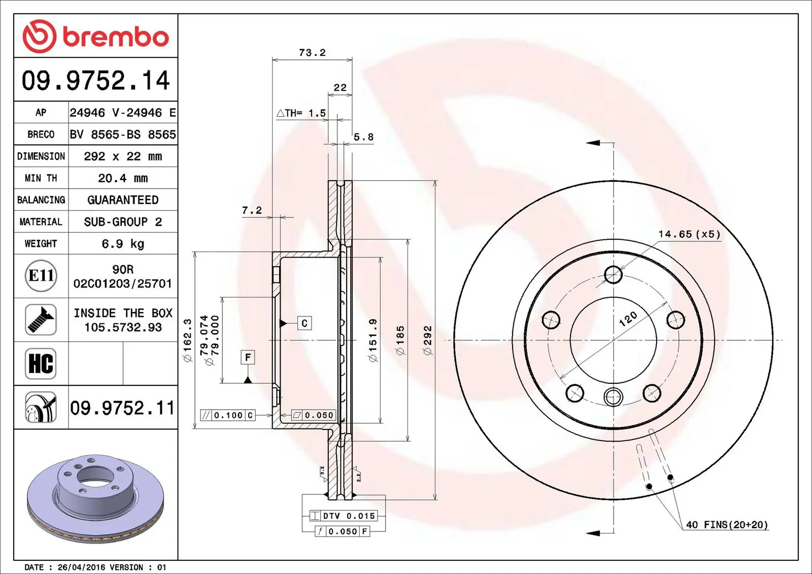 BMW 1 Serisi E81 118 d Ön Fren Diski Havalandırmalı | BREMBO 09975211