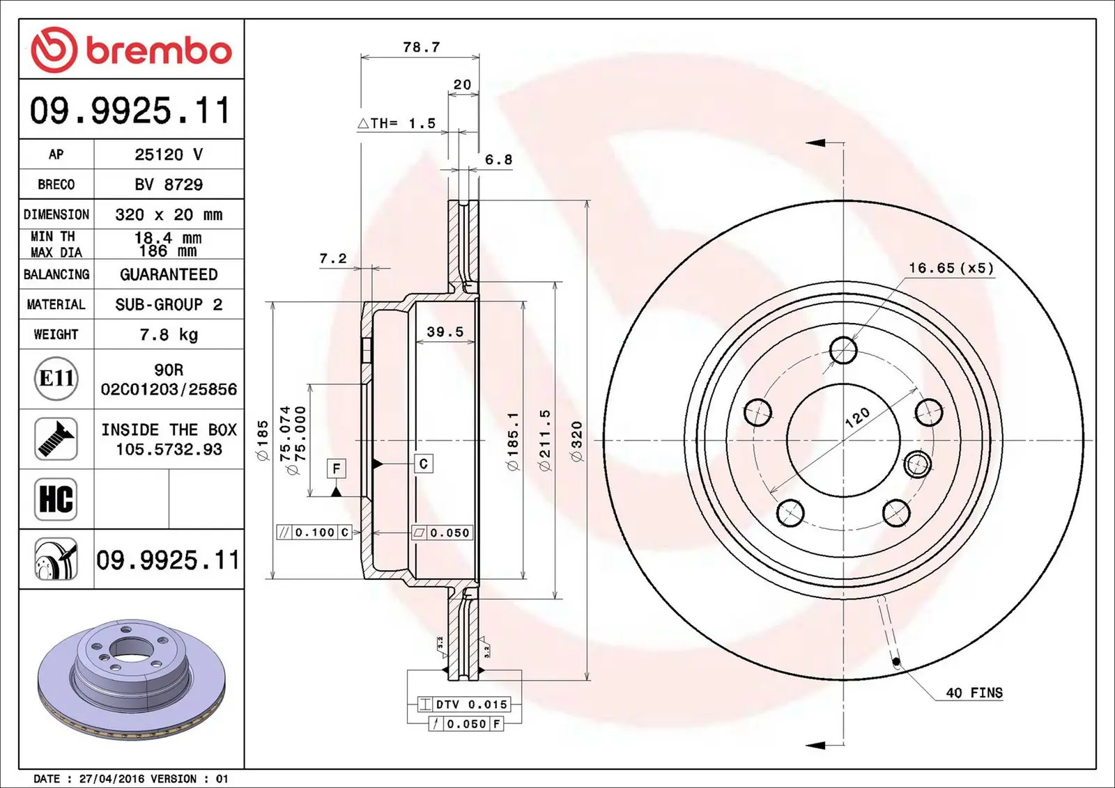 BMW X5 Serisi E70 3.0 d Arka Fren Diski Havalandırmalı | BREMBO 09992511
