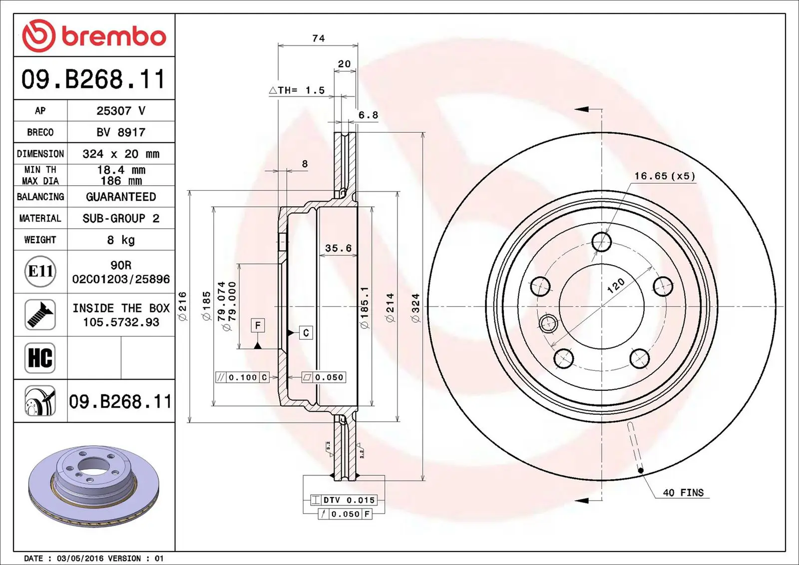BMW 7 Serisi E65 730 i, Li Arka Fren Diski Havalandırmalı | BREMBO 09B26811