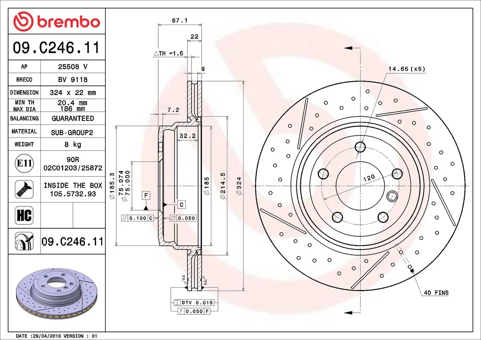 BMW 3 Serisi E90 320 d Arka Fren Diski Havalandırmalı | BREMBO 09C24611