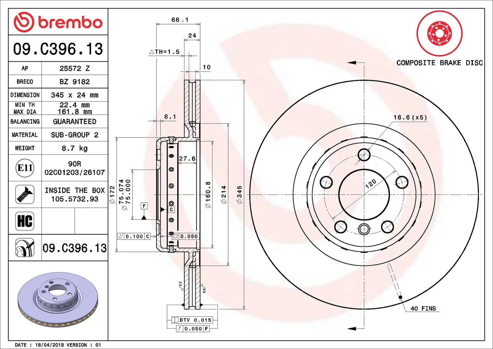 BMW 1 Serisi F20 114 d Arka Fren Diski Havalandırmalı | BREMBO 09C39613