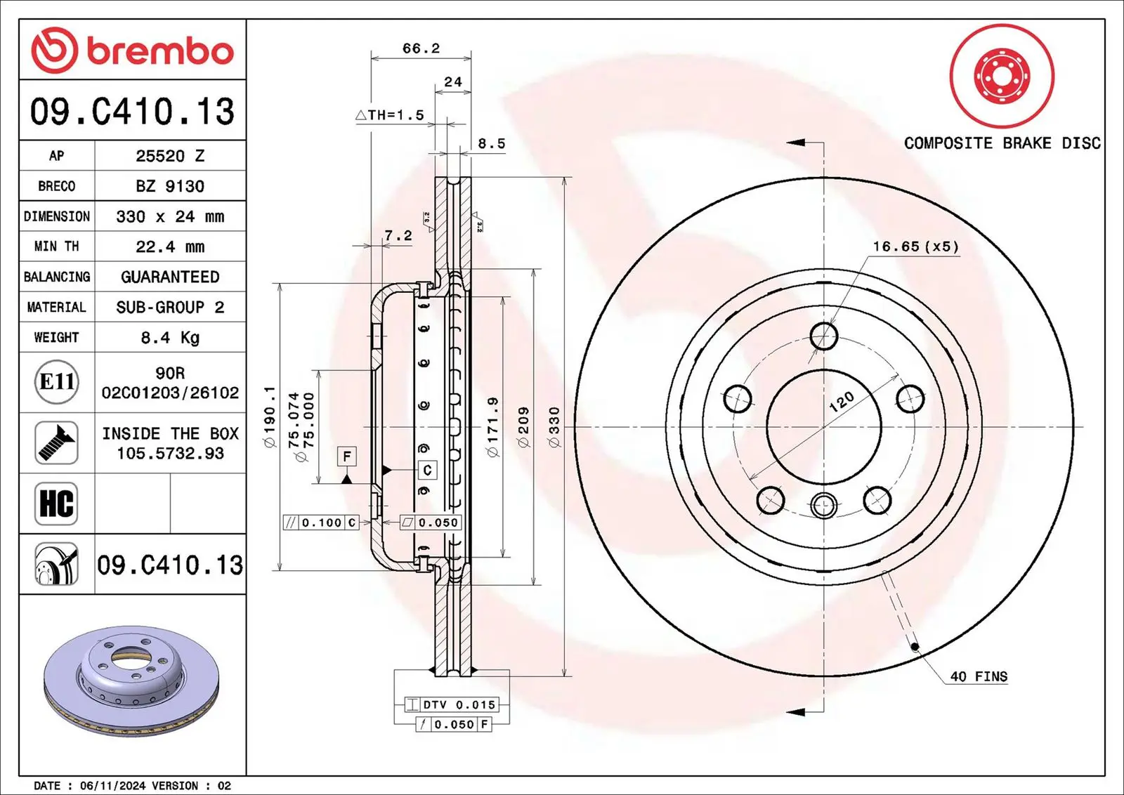 BMW 5 Serisi F10 520 i Ön Fren Diski Havalandırmalı | BREMBO 09C41013