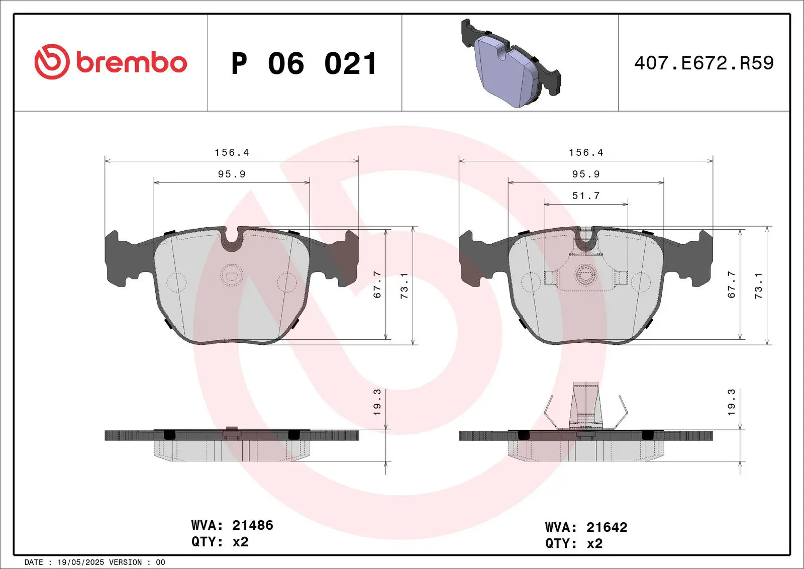 BMW 7 Serisi E38 740 i, iL Ön Fren Balatası | BREMBO P06021