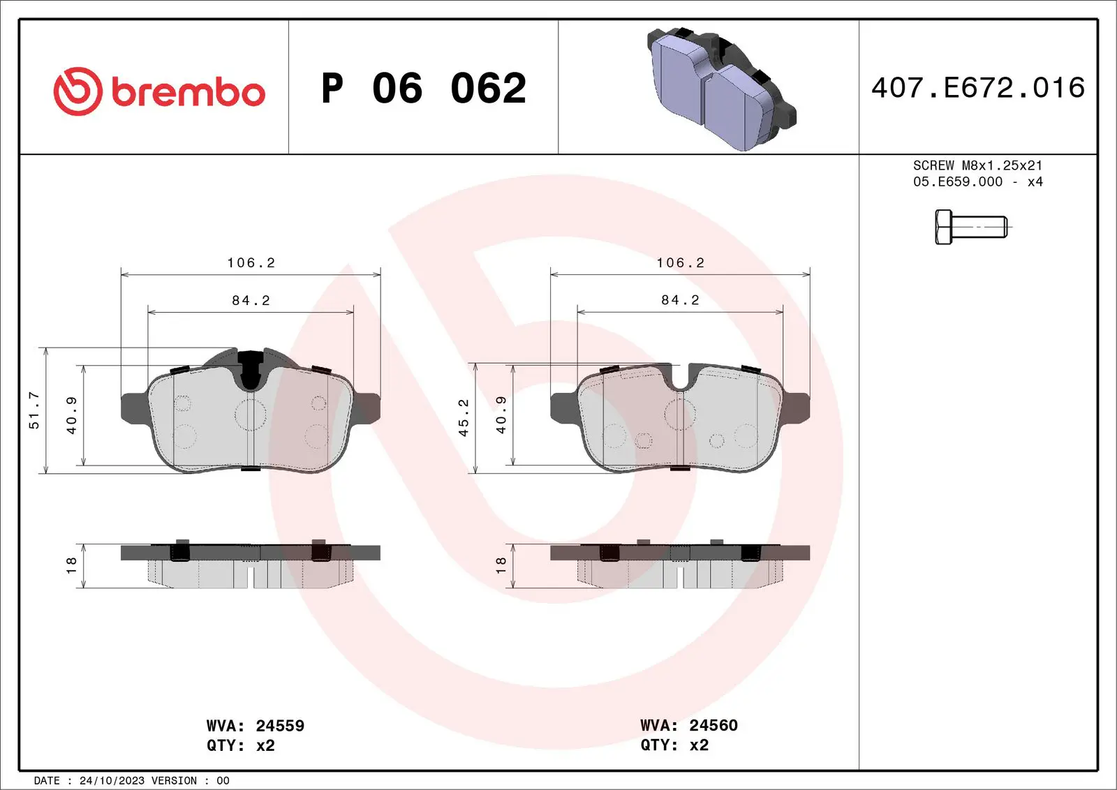 BMW Z4 E89 sDrive 30 i Arka Fren Balatası | BREMBO P06062