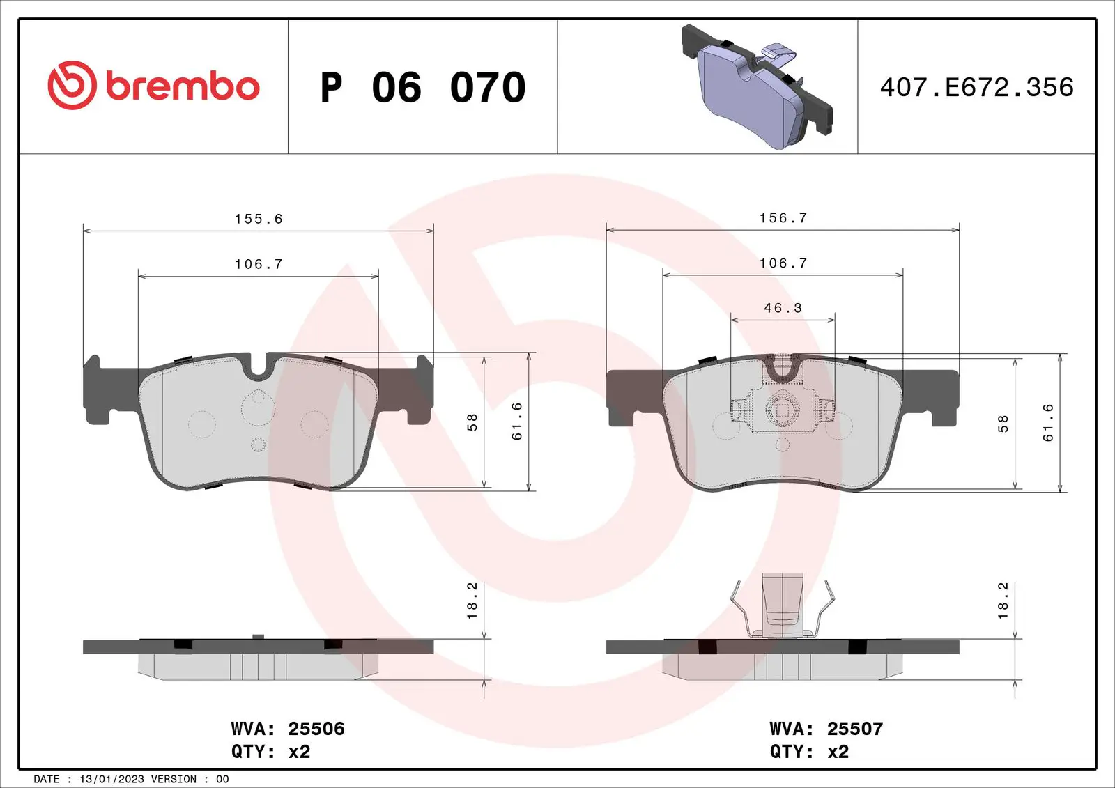 BMW 1 Serisi F20 120 d Ön Fren Balatası | BREMBO P06070