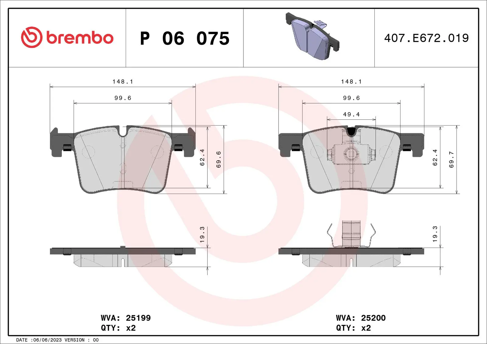 BMW 1 Serisi F20 125 d Ön Fren Balatası | BREMBO P06075