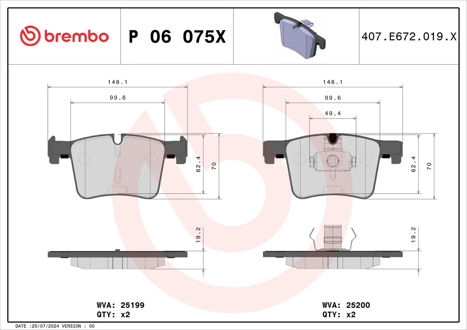 BMW 2 Serisi F22 220 i Ön Fren Balatası Delikli | BREMBO P06075X