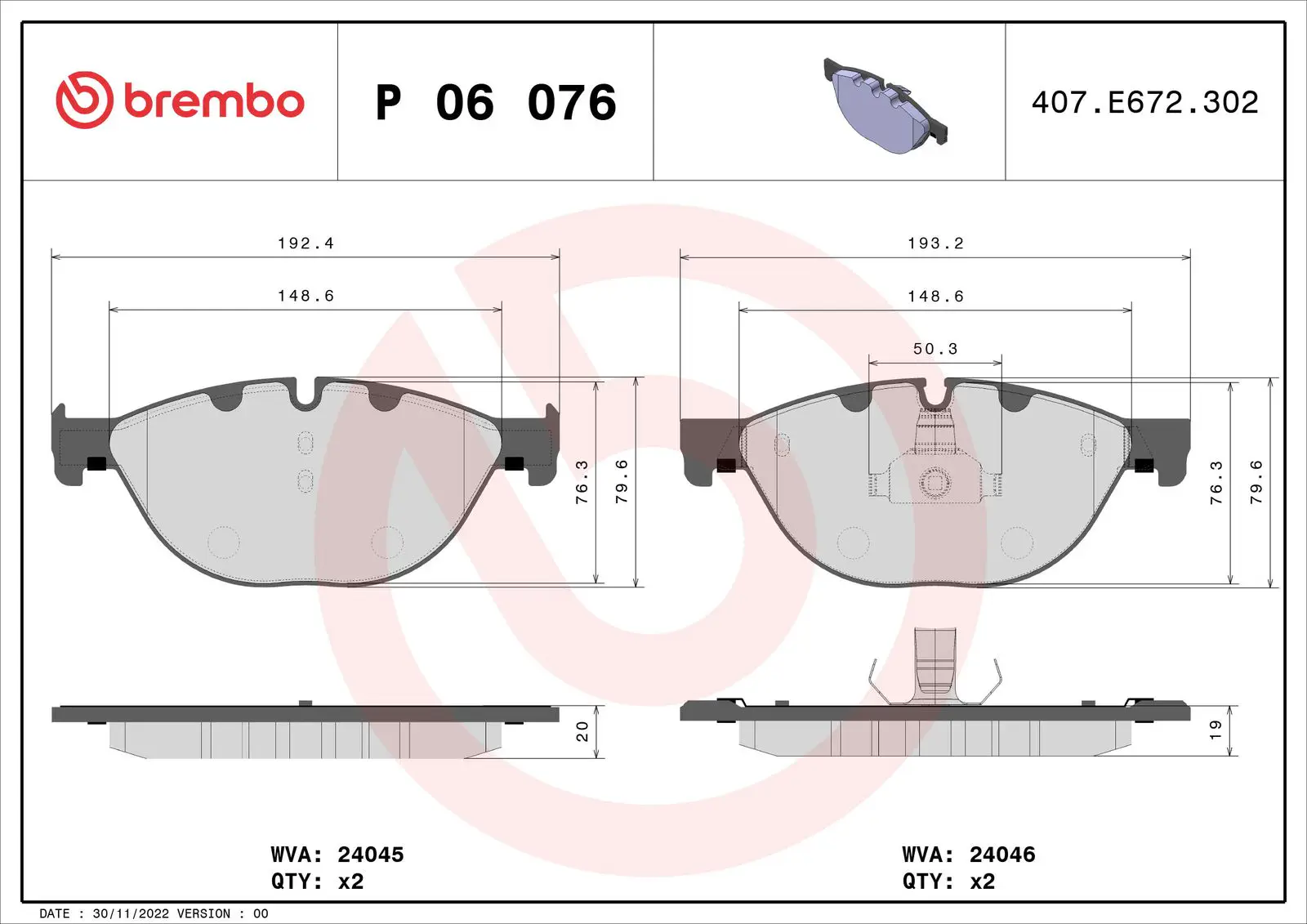 BMW 5 Serisi F10 ActiveHybrid Ön Fren Balatası | BREMBO P06076