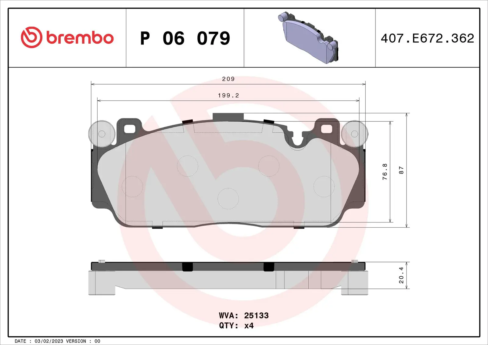 BMW 5 Serisi F10 M5 Ön Fren Balatası | BREMBO P06079