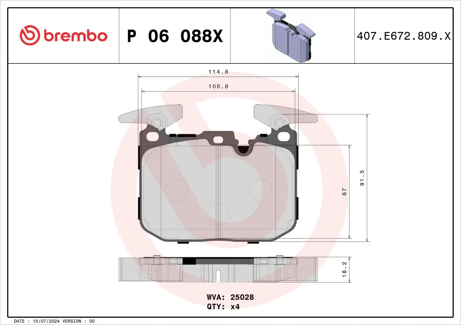 BMW 1 Serisi F20 120 d Ön Fren Balatası Delikli | BREMBO P06088X