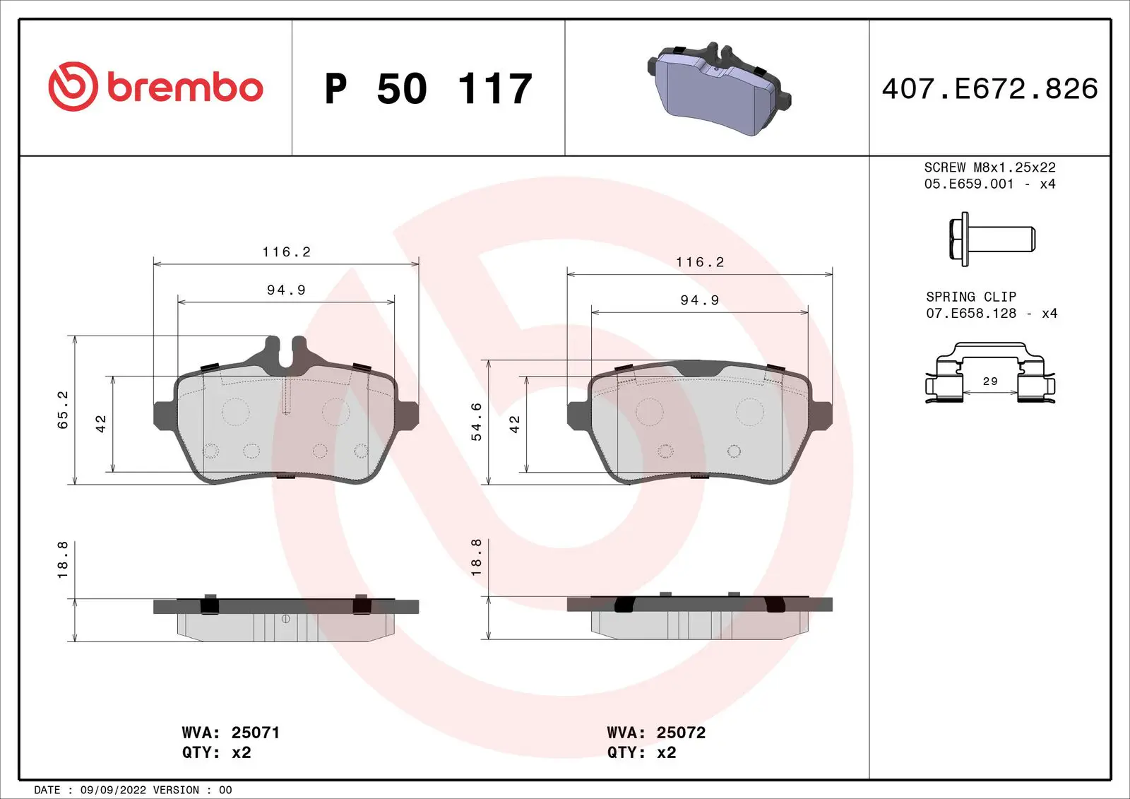 Mercedes S Serisi W222 S 560 Maybach 4-matic Arka Fren Balatası | BREMBO P50117