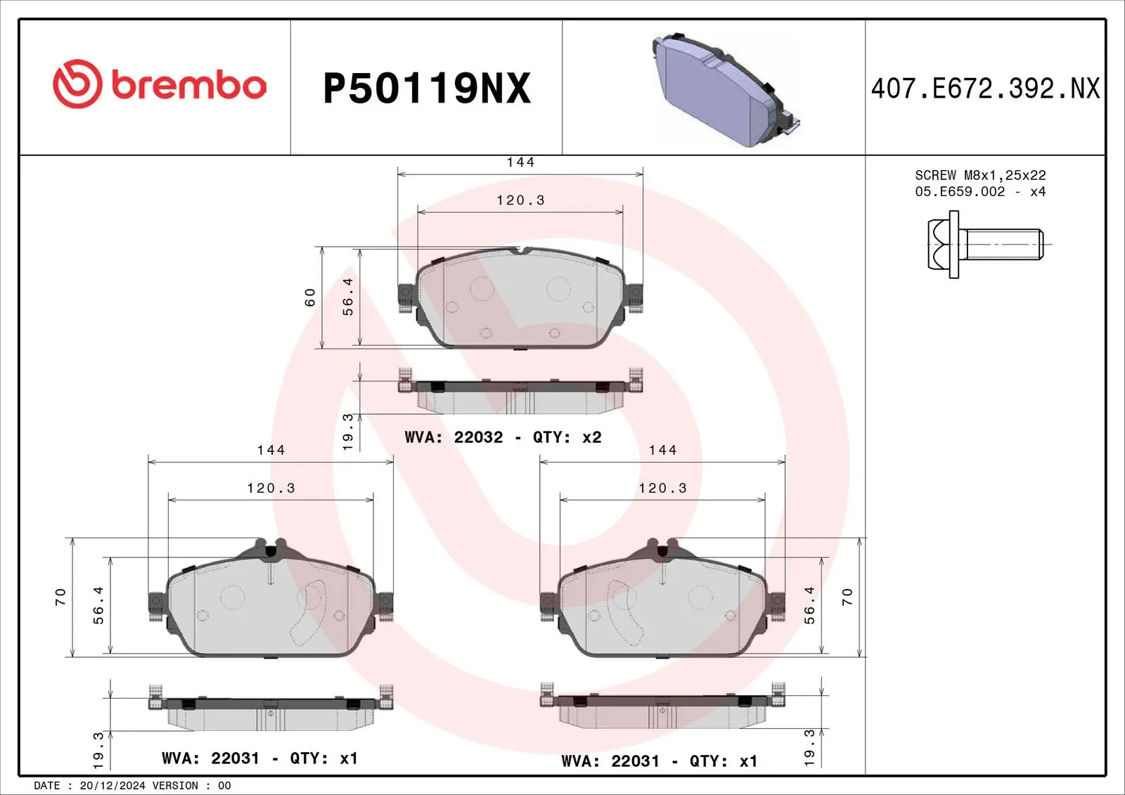 Mercedes C Serisi W205 C 220 d Ön Fren Balatası Seramik | BREMBO P50119NX