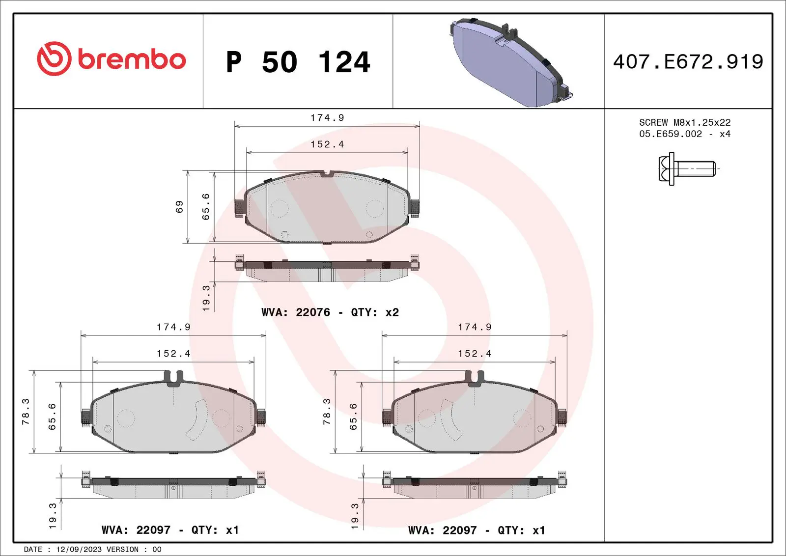 Mercedes C Serisi W205 C 300 EQ Boost Ön Fren Balatası | BREMBO P50124