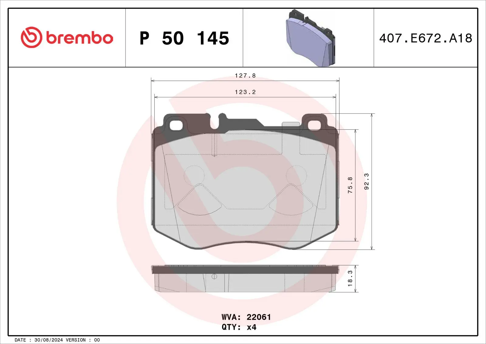 Mercedes GLC Serisi W253 220 d 4-matic Ön Fren Balatası | BREMBO P50145