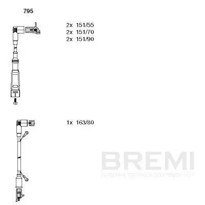 Mercedes W123 Kasa M123 Buji Kablosu | BREMI 795