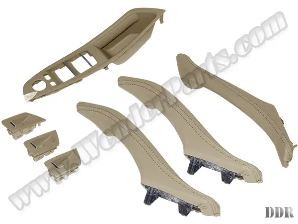 BMW 5 Serisi F10 2009-2016 Kapı Tutamak Seti Ön&Arka; Krema Deri Kaplamalı | WENDER BA51417225879L7