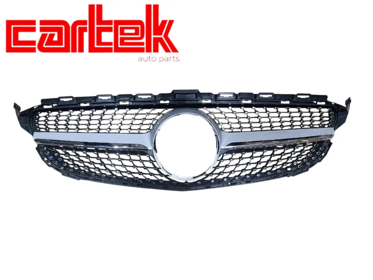Mercedes C Serisi W205 Panjur -diamond- AMG 2014-18 Krom Gümüş | CARTEK TPMRDZW27
