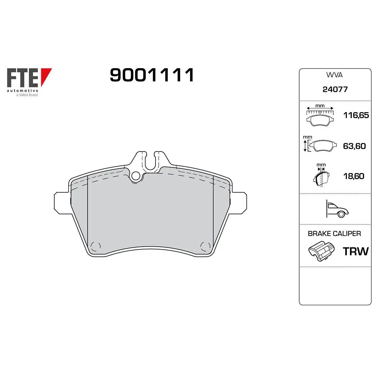 Mercedes A Serisi W169 Fren Balatası Ön | FTE 9001111