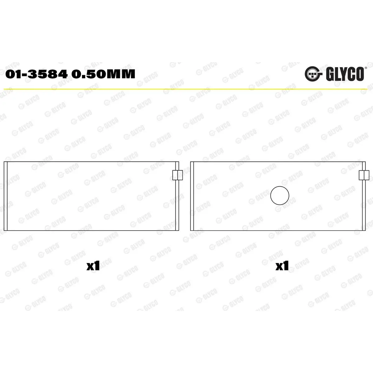 Mercedes E Serisi W124 OM601 Kol Yatağı 0,50 mm | GLYCO 01-3584 0.50mm