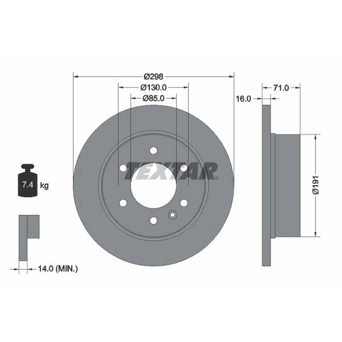 Mercedes Sprinter W907 Arka Fren Diski | TEXTAR 93143303