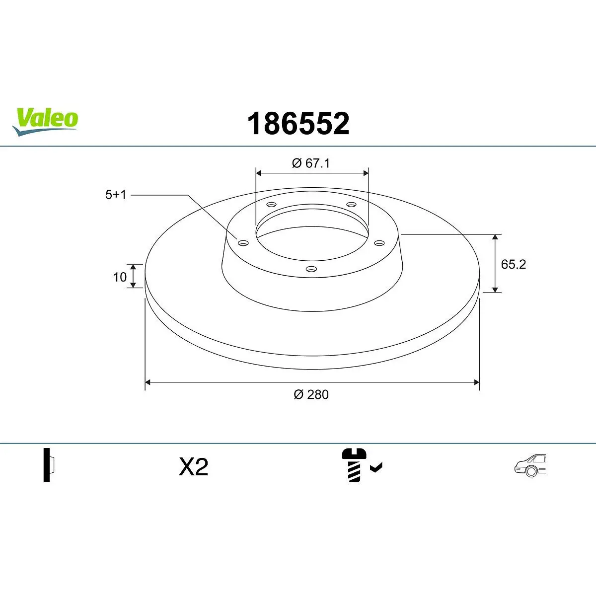 Mercedes Vito W638 Arka Fren Diski | VALEO 186552