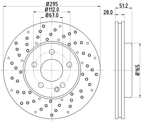 Mercedes B Serisi W246 Fren Diski Delikli Ön | HELLA 8DD 355 129-681