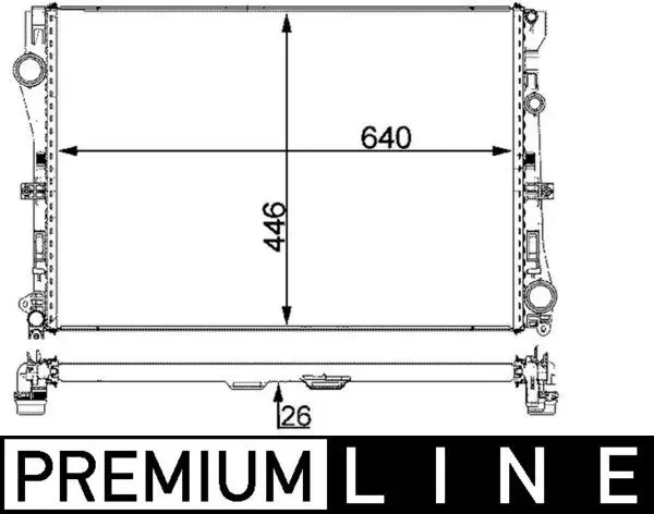 Mercedes C Series W205 OM654 Water Radiator | MAHLE CR 2101 000P