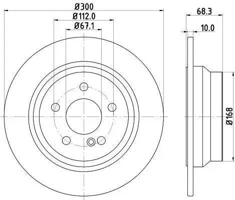 Mercedes E Serisi W212 Fren Diski Havasız Arka | HELLA 8DD 355 108-841