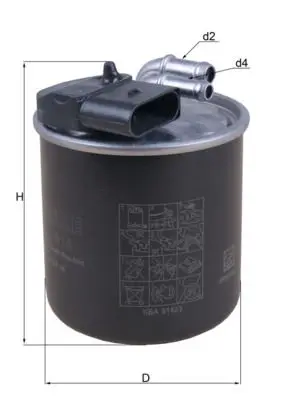 Mercedes Vito Series W639 OM642 Fuel Filter | MAHLE KL 914