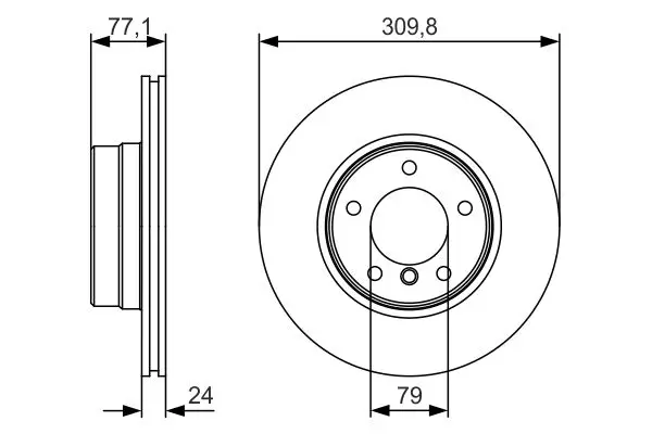BMW 5 Serisi E60 2001-2010 Fren Diski Ön | BOSCH 0986479S29