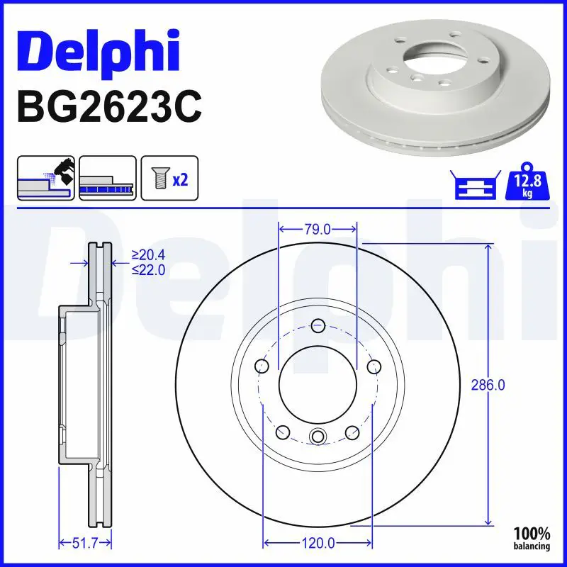 BMW 3 Serisi E46 1997-2006 Fren Diski Ön Havalı Takım | DELPHI BG2623C
