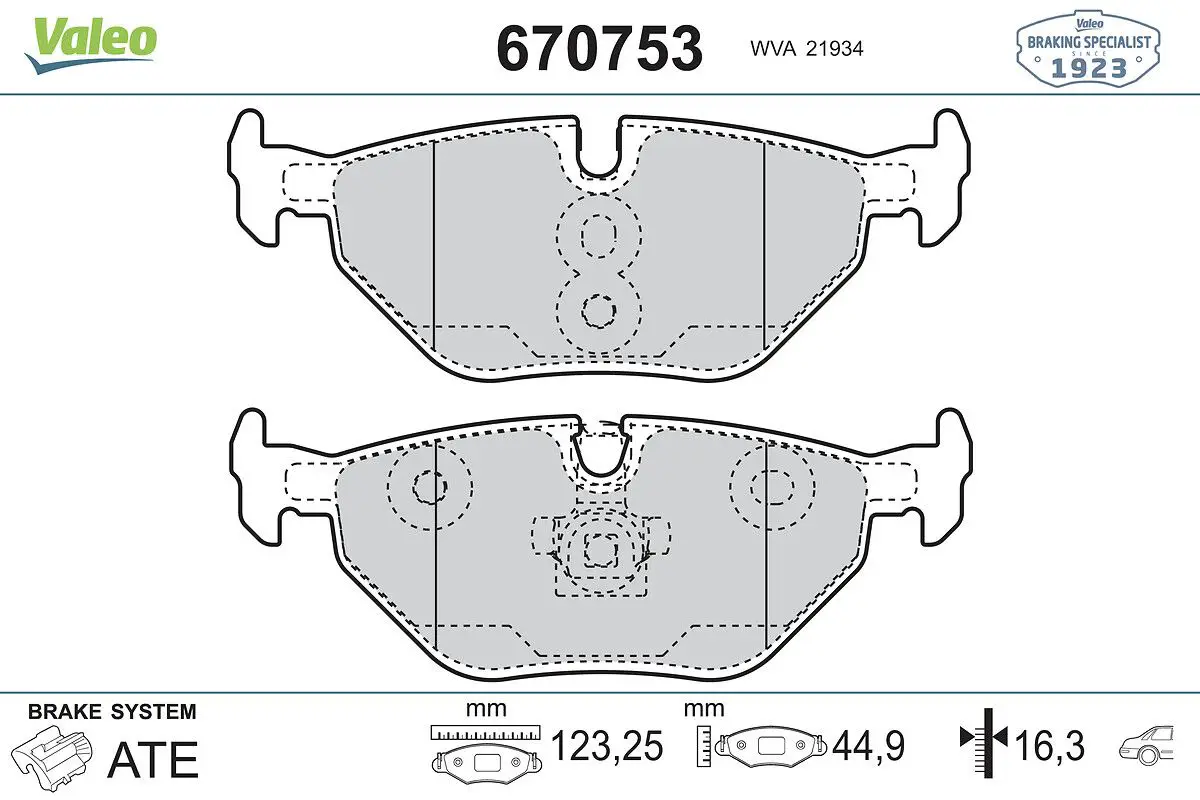 BMW 3 Serisi E46 1997-2006 Fren Balatası Arka | VALEO 670753