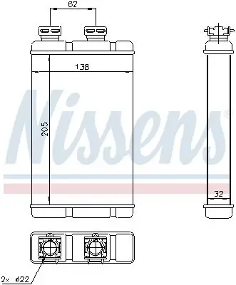 BMW 3 Serisi E46 1997-2006 Kalorifer Radyatörü | NISSENS 70513