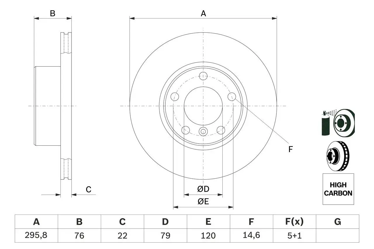 BMW 5 Serisi E39 1996-2003 Fren Diski Ön | BOSCH 0986478848