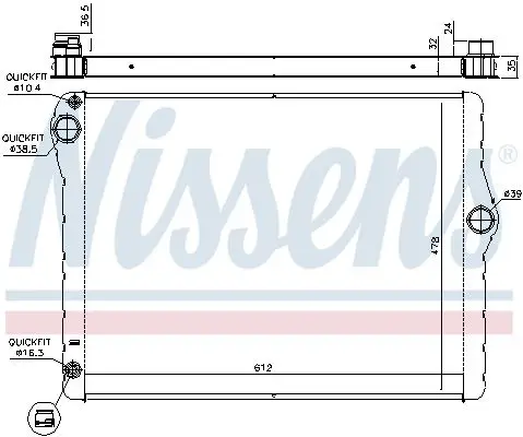 BMW 7 Serisi F01 2009-2015 N52 Su Radyatörü | NISSENS 60776