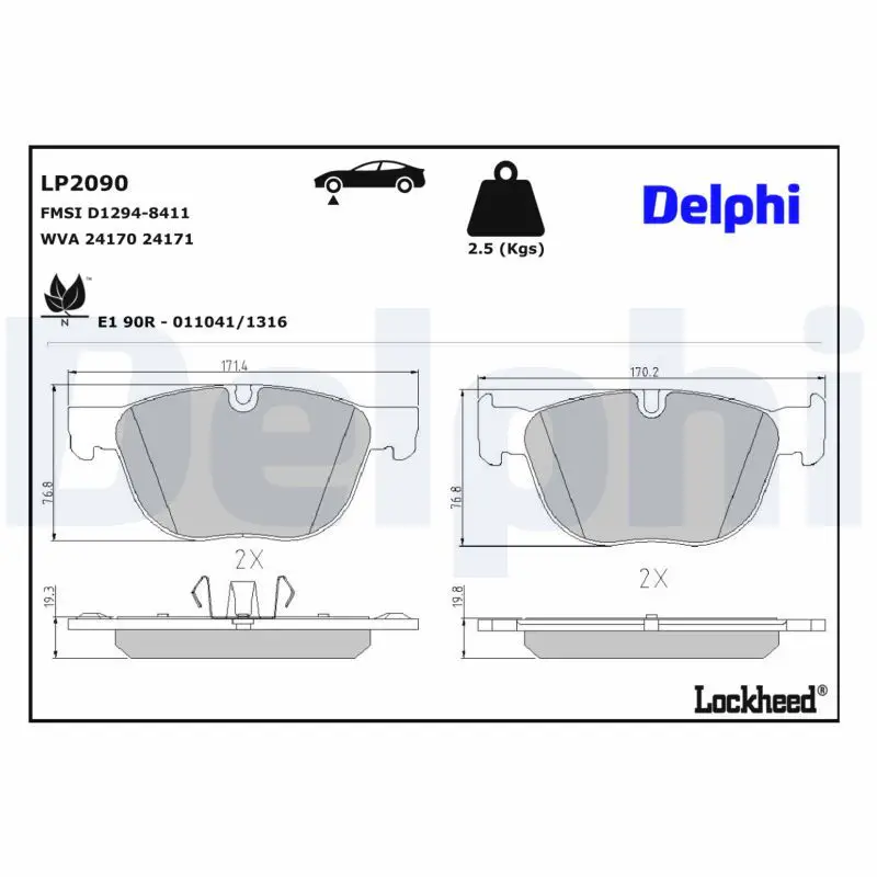 BMW X5 Serisi E70 2007-2013 Fren Balatası Ön | DELPHI LP2090
