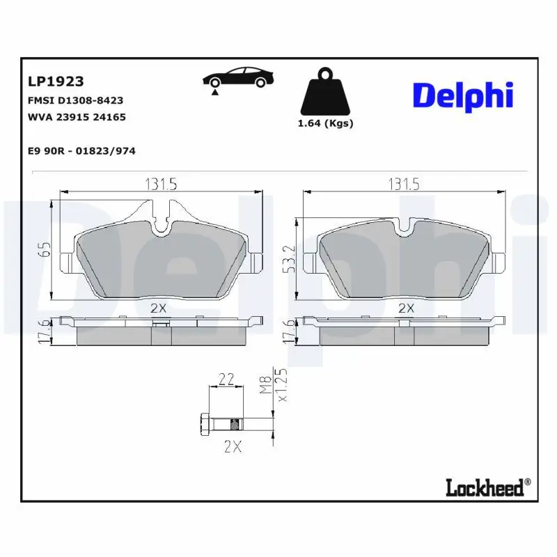 BMW 3 Serisi E90 2004-2012 Fren Balatası Ön | DELPHI LP2186
