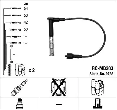 Mercedes W124 Kasa M111 Buji Kablosu | NGK 0738