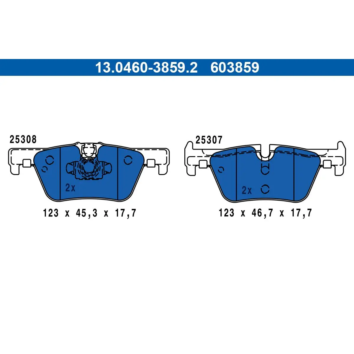 BMW 1 Serisi F20 Fren Balatası Arka | ATE 13.0460-3859.2
