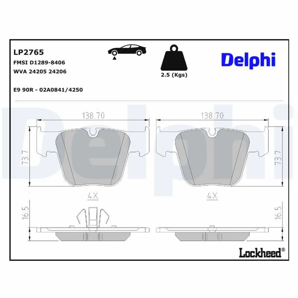 Mercedes S Serisi W220 Fren Balatası Ön | DELPHI LP2765