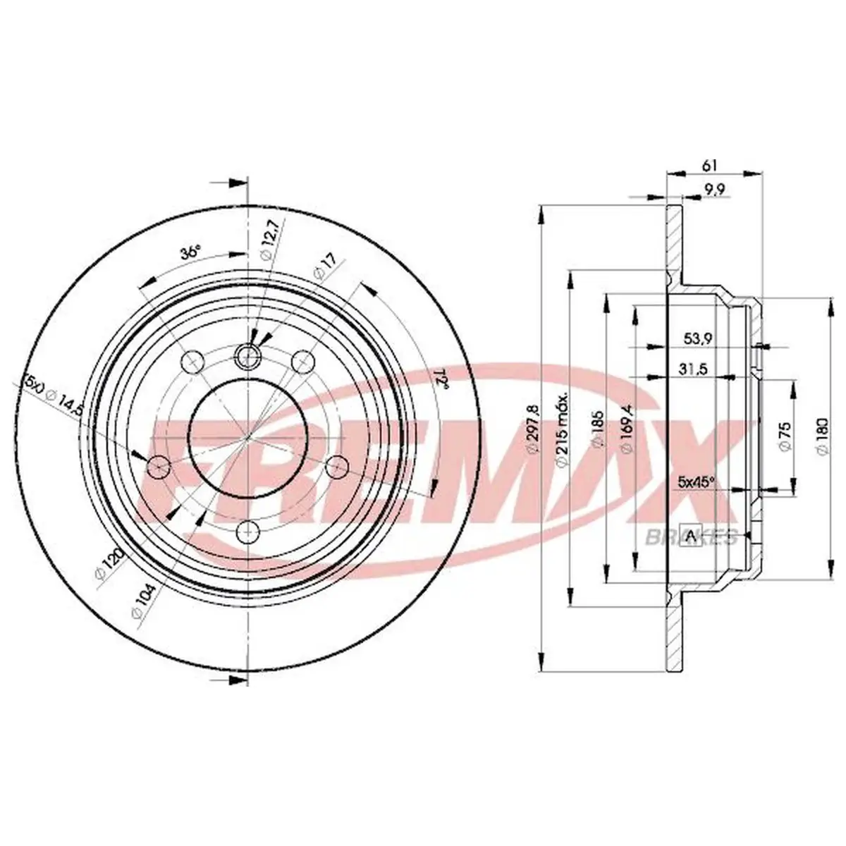 BMW 5 Serisi E39 Arka Fren Diski | FREMAX BD-4129