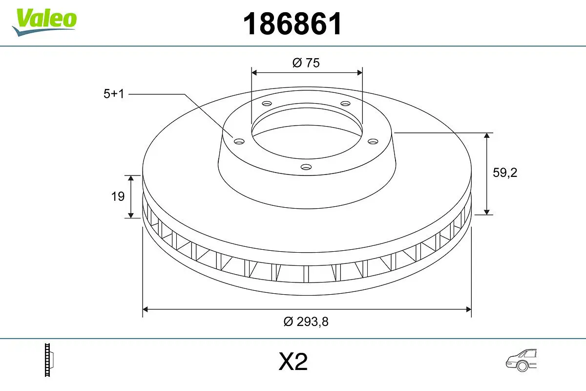 BMW 3 Series E46 Rear Brake Disc | VALEO 186861