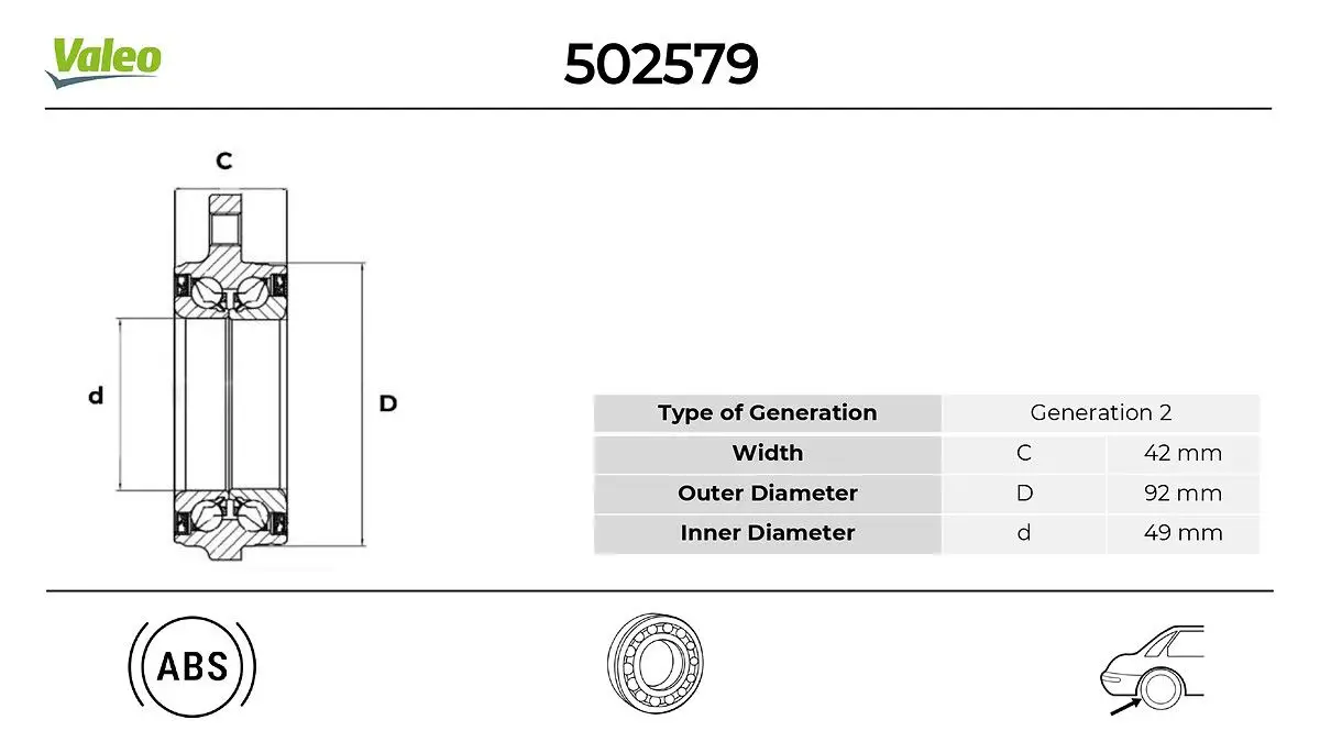 Mercedes C Series W205 Rear Wheel Bearing Set | VALEO 502579