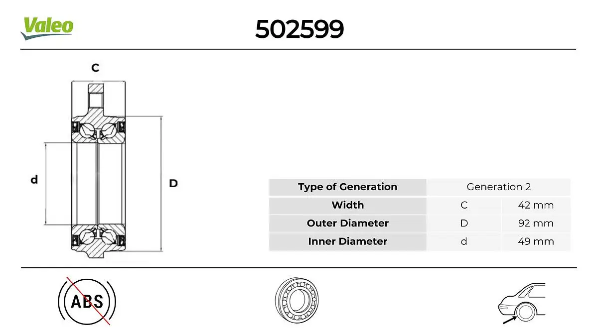Mercedes C Serisi W204 Arka Teker Rulmanı Seti | VALEO 502599