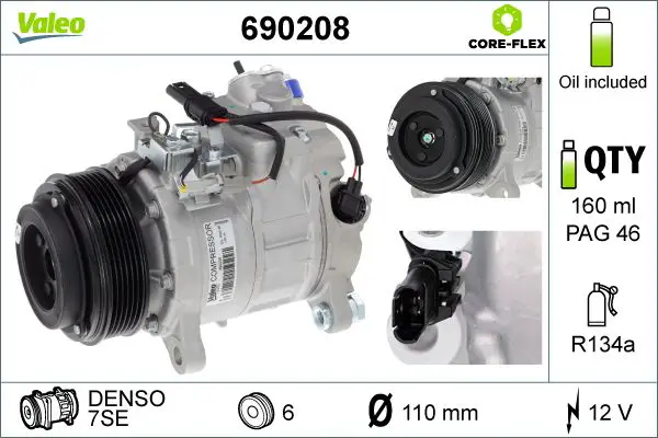 BMW 1 Serisi F20 N47 Klima Kompresörü | VALEO 690208
