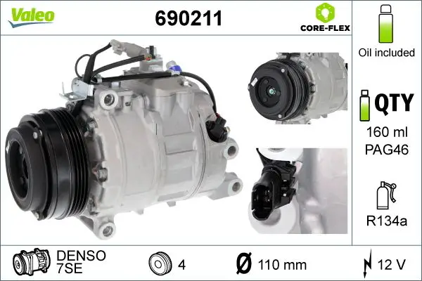 BMW 5 Serisi F10 S63 Klima Kompresörü | VALEO 690211