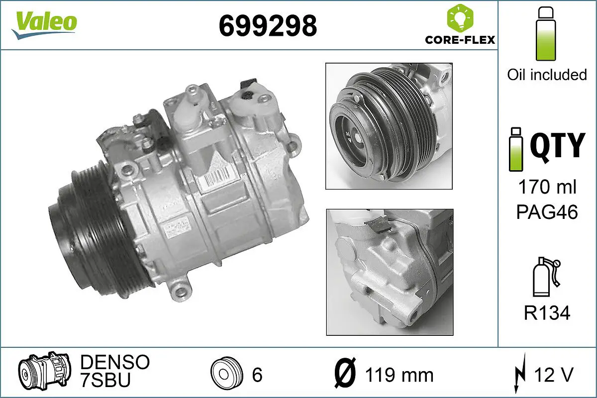 Mercedes C Serisi W202 M104 Klima Kompresörü | VALEO 699298